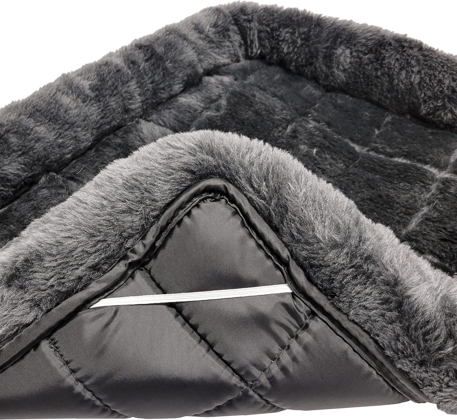 MidWest Homes for Pets QuietTime Dog Bed – Gray Faux Fur Bolster, Ultra-Soft and Machine Washable, Fits 42-Inch Crates and Carriers, for Large Breed Dogs - Image 4