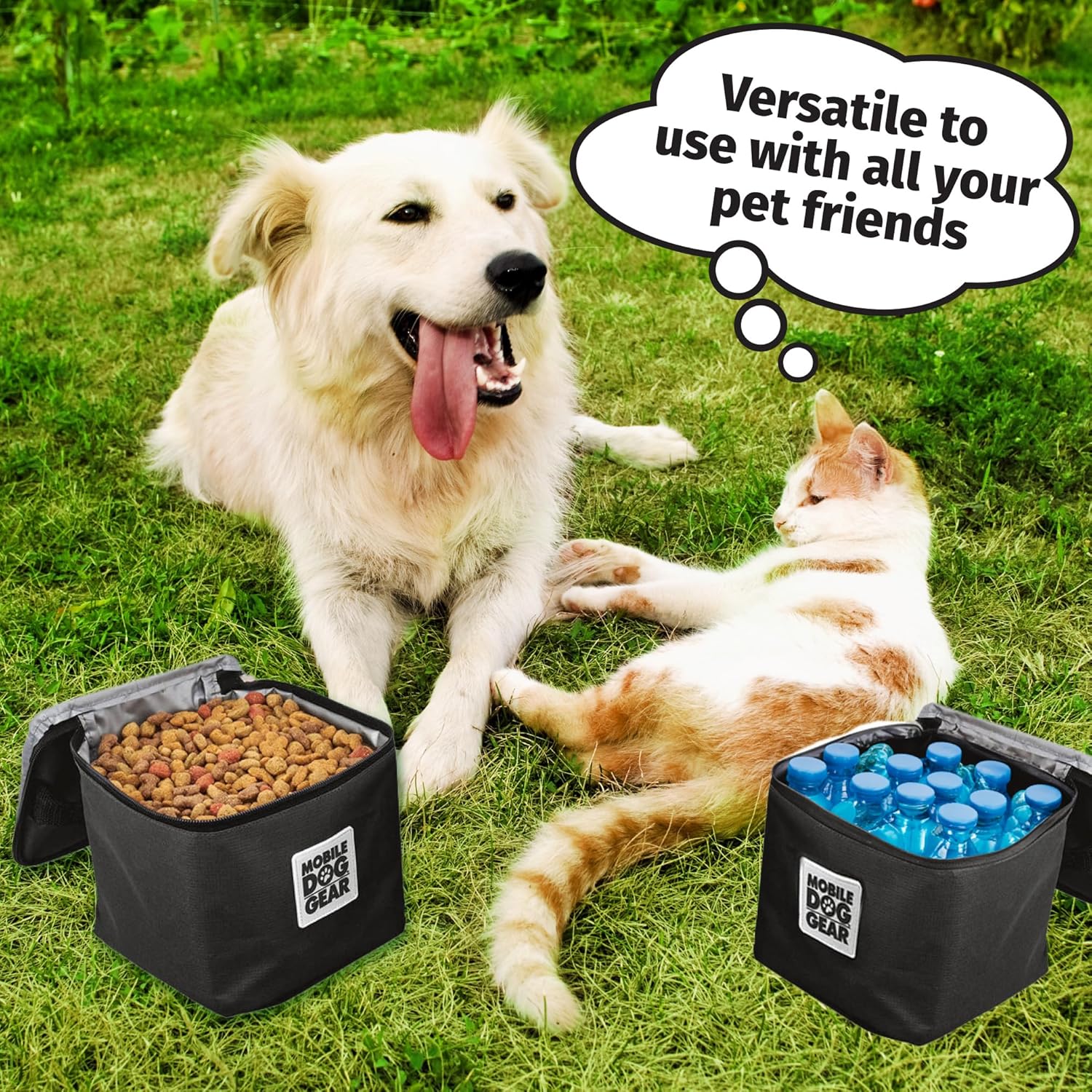 Mobile Dog Gear Pet Food Storage Containers (2 Pack, 15 Cups Each) - Insulated Dog Food Travel Bag & Treat Carrier - Keeps Food Fresh, Portable, Durable, Easy to Clean - Great for Camping & Day Trips - Image 3