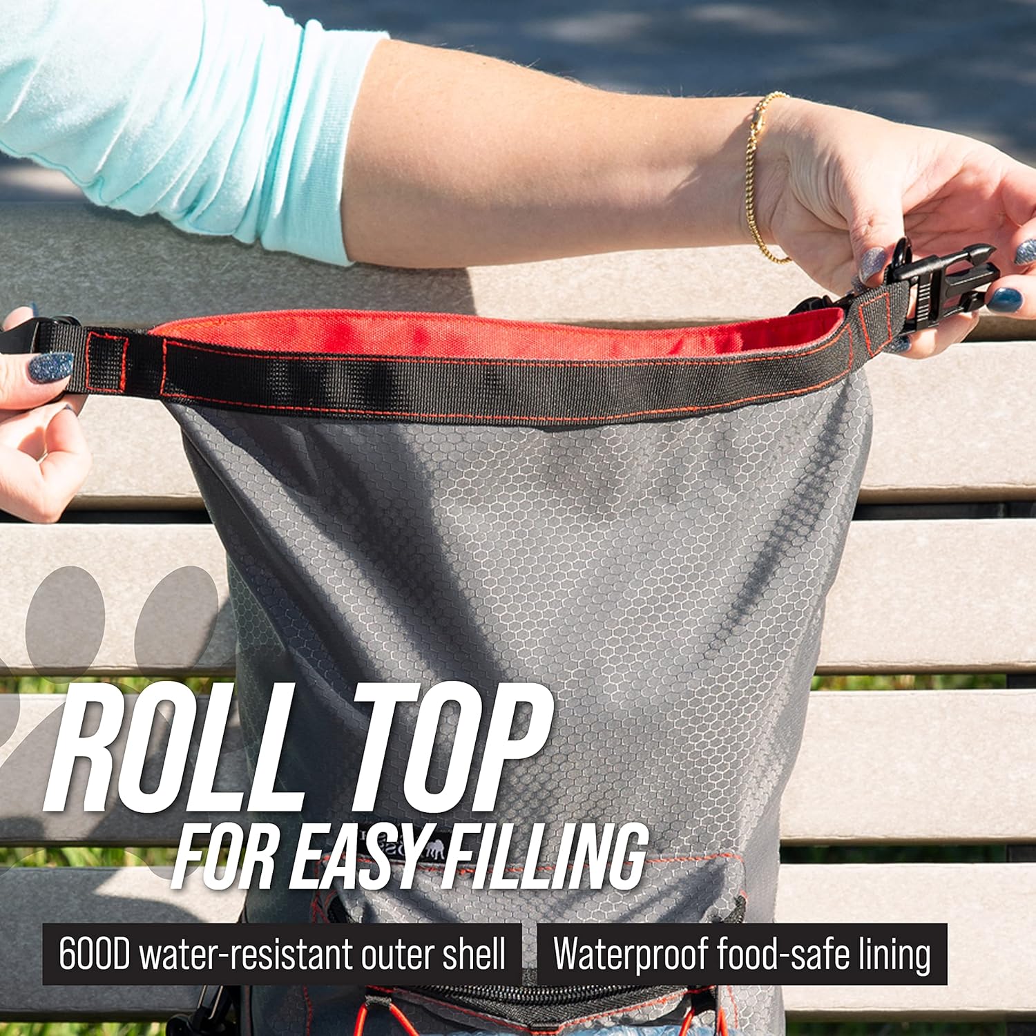 Leashboss Portable Dog Food Travel Bag, Pet Travel Food Storage Container, Large Capacity Kibble Carrier Pet Food Bin, Cat Food Container, Dog Accessories for Camping - Image 4