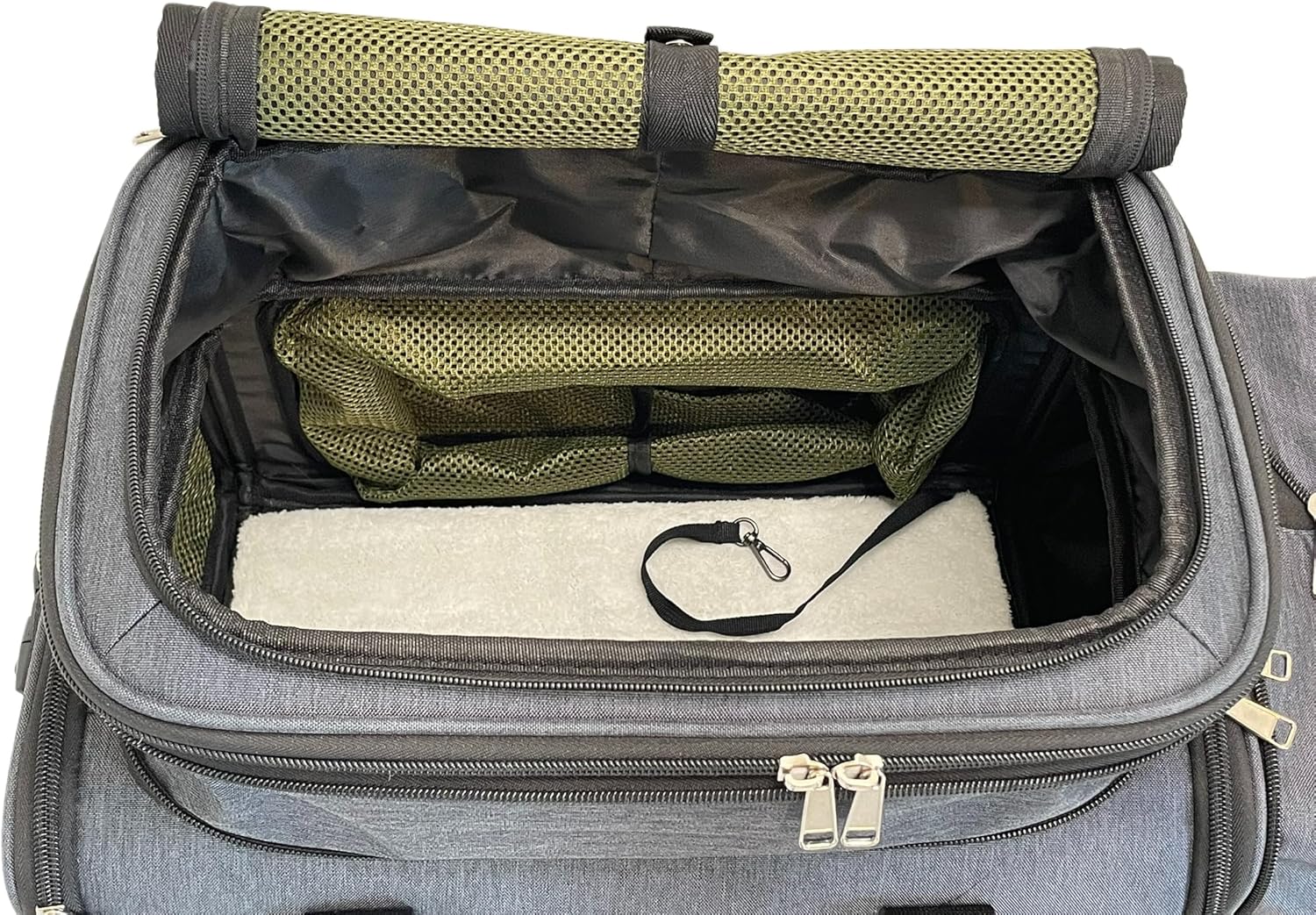 Top-Side-Front Expandable Rolling Cat Dog Pet Carrier, Airline Compliant for All Airlines, Slide-Outs Allow Variable Adjustments to Width, Length, Height for Space Available Under Airplane Seat - Image 7