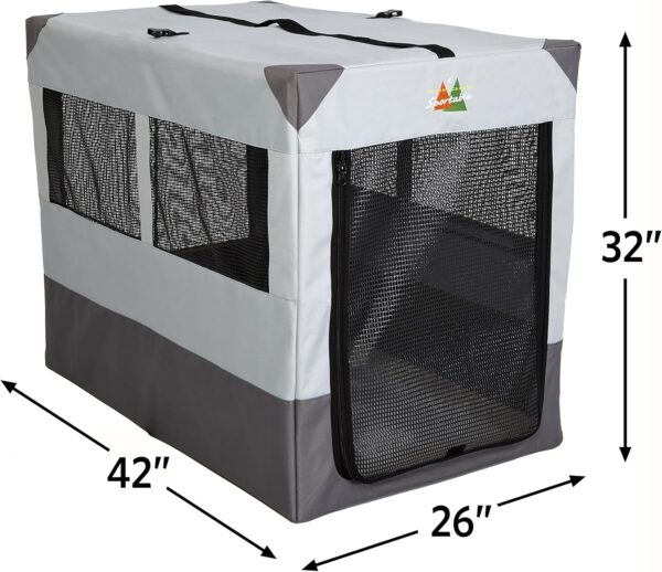 MidWest Homes for Pets Canine Camper Sportable, 42-inch Portable Tent Crate for Dogs, Soft-Sided, Folding Frame, Mesh Windows, Zip Door, Water-Resistant, Includes Pad - Image 2