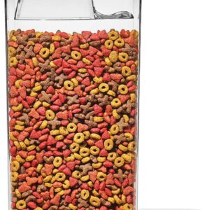 OXO Good Grips Pet POP Container – 6.0 Qt/5.7 L with Half Scoop, Ideal for up to 6.5lbs of Dog Food or 4.5lbs of Cat Food, Airtight Dog and Cat Food Storage Container, BPA Free, Clear