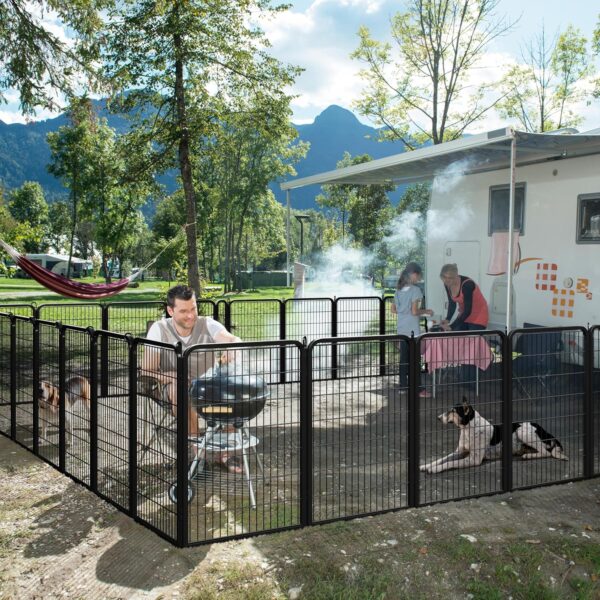 Yaheetech Dog Playpen Outdoor, 40 inch 8 Panels Dog Pen Indoor Heavy Duty Puppy Exercise Pen Metal Pet Fence for RV Camping/Yard/Garden - Image 2