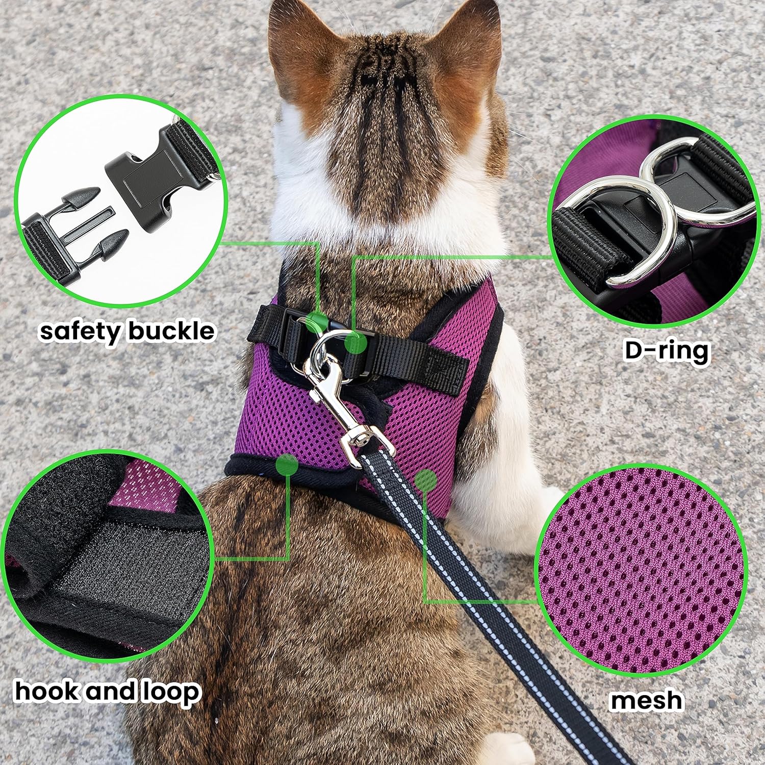 Dog Harness with Airtag Holder for Small Dogs, Puppy, Cats - No Pull Step in Small Dog Harness and Reflective Dog Leash Set for Walking Training Travel Grooming Outdoor - Image 5