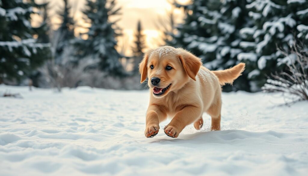 dog in snow