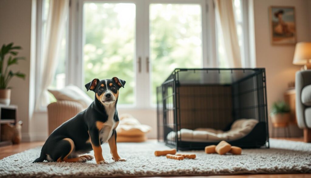 introducing dog to crate