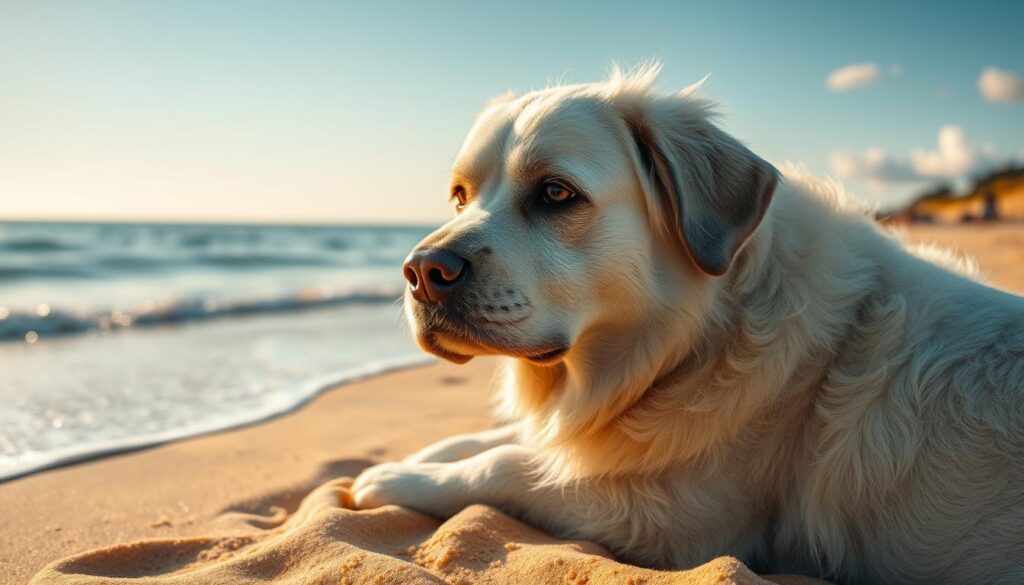 senior dog at the beach senior dog at the beach