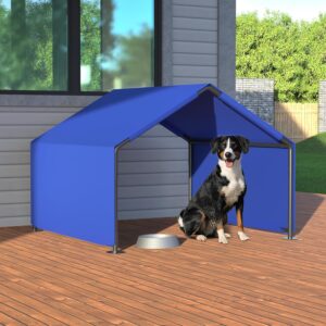 Dog Shade Shelter Outdoor Tent for Small Medium Dogs, Waterproof Sun Protection Pet House for Dogs, Small Animals and Livestock (Blue)