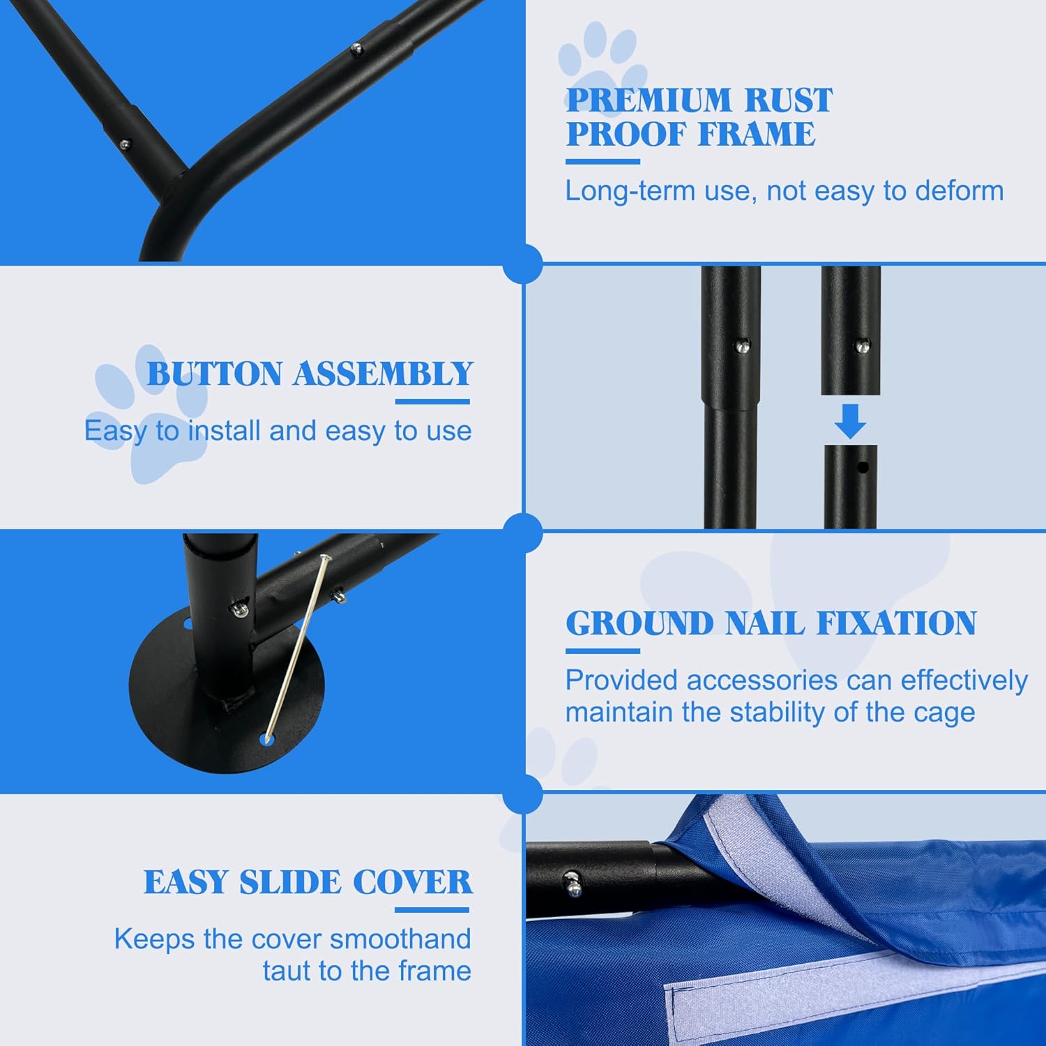 Outdoor Dog House Tent for Portable Use, Dog Shade Shelter Outdoor Tent, Water Resistant Shelter for Shade Protection in Garden, Patio, Backyard (Blue) - Image 4