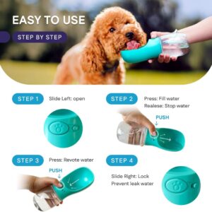 Portable Dog Water Bottle with Bowl – Leak Proof, Lightweight Travel Water Bottle for Dogs. (Black, 350 ml)