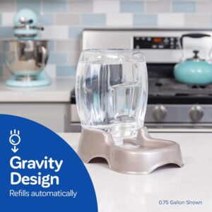 Petmate Pet Cafe Cat and Dog Gravity Water Dispenser – Water Bowl for Cats and Dogs, USA Made, 0.75 GAL, Pearl Gray