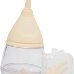 Pet Feeder Kit with 35ml Milk Bottle and Replaceable Nipples for Kittens and Small Animals, Yellow