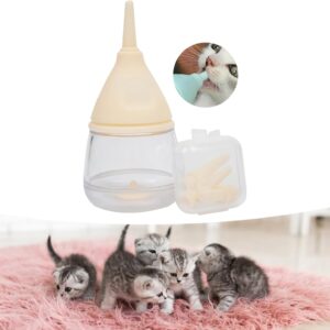 Pet Feeder Kit with 35ml Milk Bottle and Replaceable Nipples for Kittens and Small Animals, Yellow