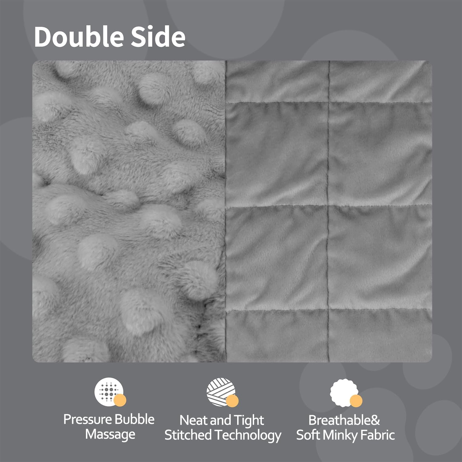 LaSyL Weighted Blanket for Pets | Thunder Blanket for Dogs Anxiety | Premium Soft Minky | Relaxation & Calming & Anti Anxiety | Used in Car, Bed, Couch | Dark Grey, Washable Large 40" L x 47" W - Image 4