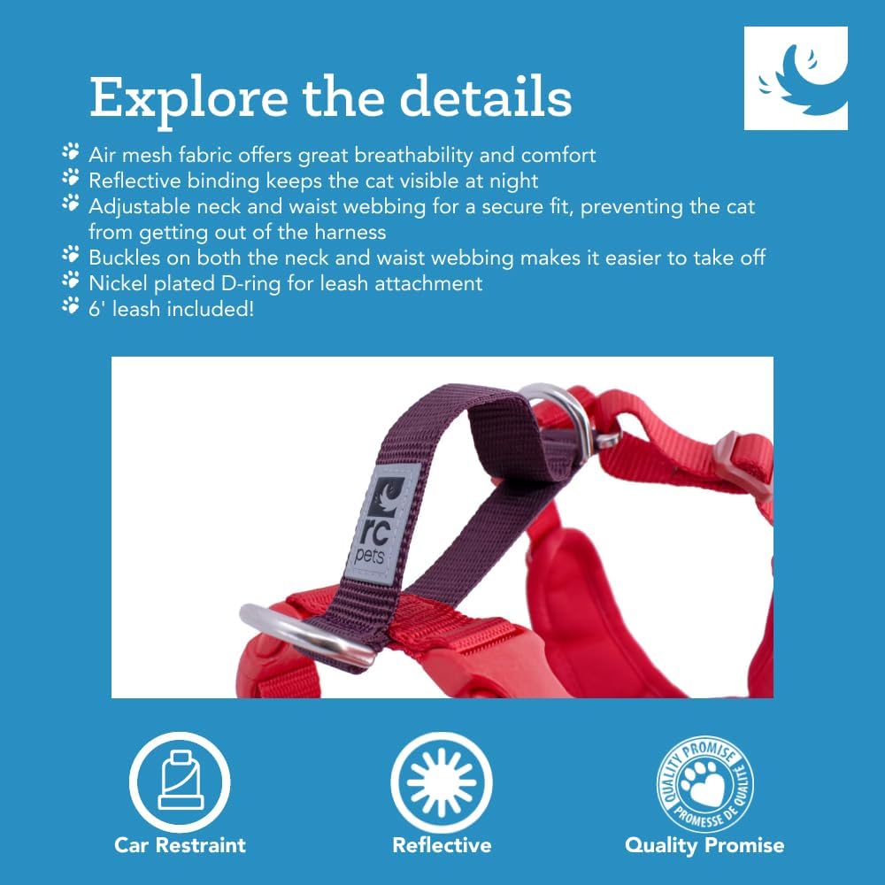 RC Pets Multi-Use, Sturdy, Breathable Moto Control Harness for Dogs and Cats | X-Small, Black/Grey (X-Small, Arctic Blue/Tennis) - Image 2