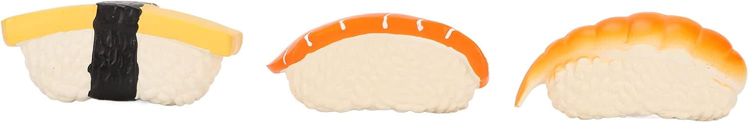 JTLB 3Pack Sushi Shaped Dog Toy, Soft Latex Squeaky Toy for Small to Medium Dogs, Innovative Food Themed Canine Play Toys, Sushi Dog Toy Set - Image 2