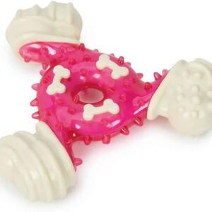 MPP 4.5 Inch Mighty Triangle Dog Toy Tough Chew Durable Rubber Unique Texture Bounce (Full Set – All 3 Colors)