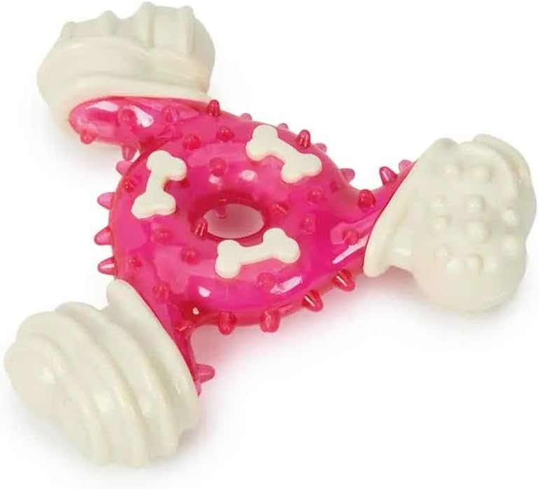 MPP 4.5 Inch Mighty Triangle Dog Toy Tough Chew Durable Rubber Unique Texture Bounce (Full Set - All 3 Colors) - Image 2