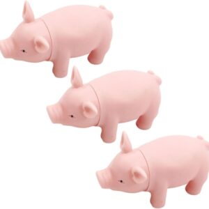 Mikikit 3Pcs Interactive Pet Chewing Toys Squeaky Dog Plaything for Teeth Grinding Fun Simulation Pig Design Engaging Chew Toy for Dogs and Puppies