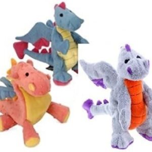 goDog Sherpa Mini Dragon Dog Toys with Chew Guard (Set of 3)