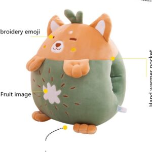 YUDONG 15″ Kids Stuffed Animals Travel Blanket and Pillow Set,Cute Dog Plush Pillow with Hand Warmer Design,Perfect for Travel, Camping, Home and Office.