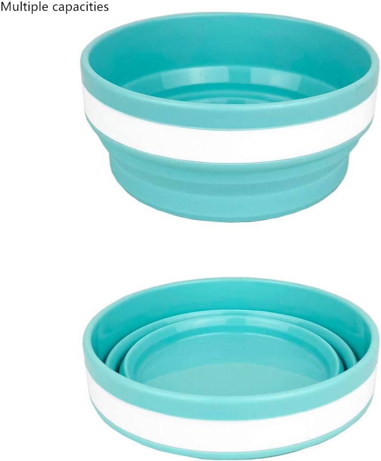 CARTINTS 950ml Collapsible Bowls-Silicone Food Storage Containers-Prep/Storage Bowls with Lids-Silicone Lunch Containers, Ideal for Travel and Camping (Blue) - Image 3