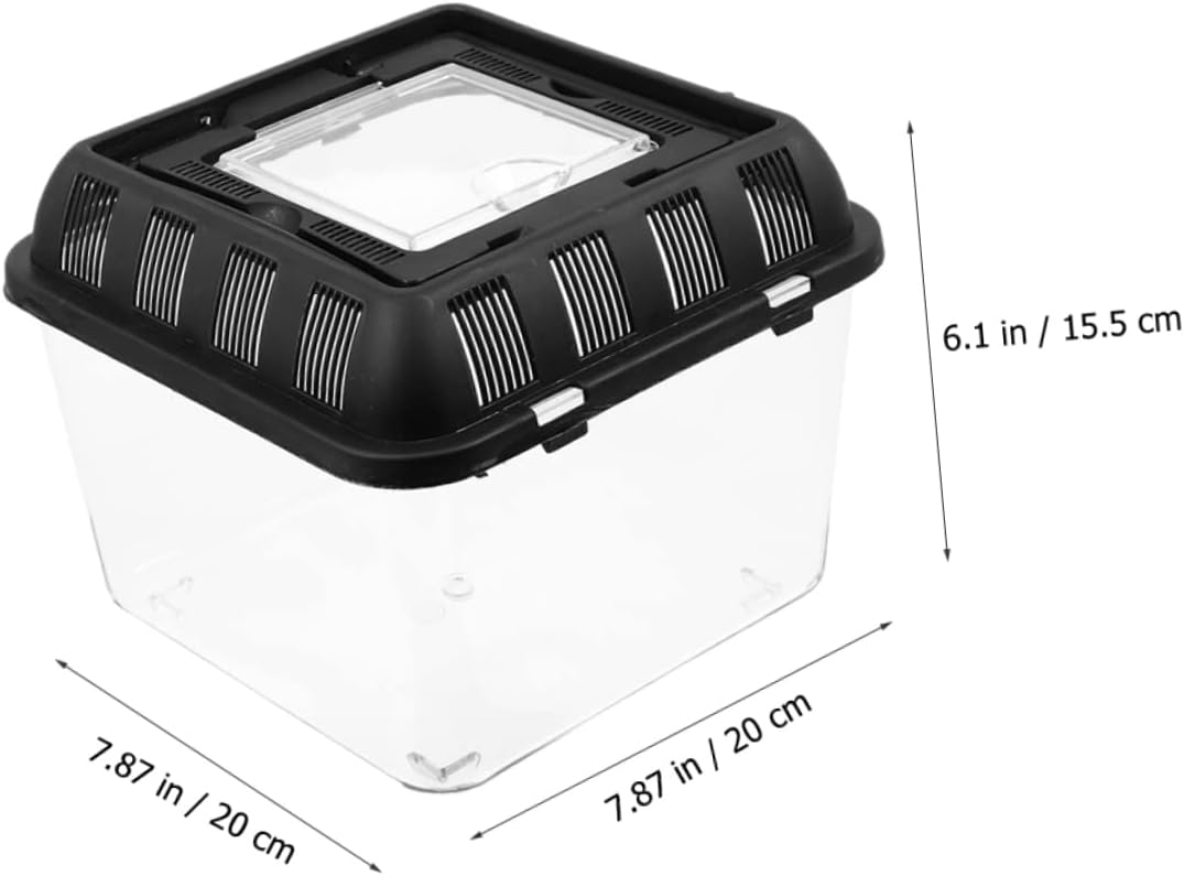 Turtle Transport Box Handle Reptile Breeding Box for Turtles Practical PET Display Container for Safe Travel and Feeding - Image 9