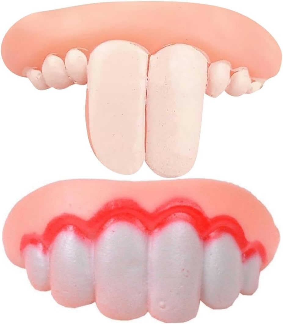 2Pcs Fake Braces for Dogs | Funnys Silicone Dentures for Dogs | Funny Fakes Teeth | Creative Fakes Teeths Dog Chew Toys - Funnys Dentures Pet Decorating, Easy to Apply Dog Toy Teeth,Toys