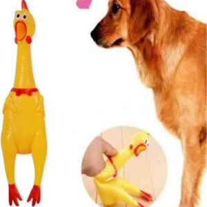 1 Pc Yellow Rubber Squeezing Screaming Chicken Toy for Pets – Dog Chew Toy MiniaturesSuper Durable Funny Novelty and Gag Toys