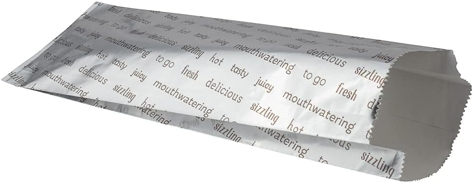 Restaurantware Bag Tek 3.7 x 1.2 x 12 Inch Hot Dog Bags 100 Large Hot Dog Wrappers - Greaseproof Freezer-Safe Printed Foil Hot Dog Cart Accessories Heat-Resistant Non-Vented - Image 14