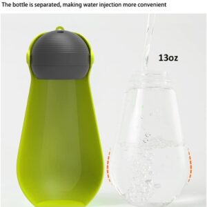 Dog Water Bottle Dispenser Outdoor Pet Water Bottle Portable Puppy Water Bottle Dispenser for Walking Hiking, Foldable, Leak-Proof, Food Grade ABS,13oz