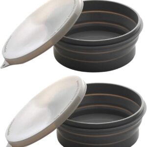 ME.FAN Silicone Collapsible Bowls - Silicone Folding Travel Bowl with Lids - Expandable Food Storage Containers Set - Portable, [27oz]