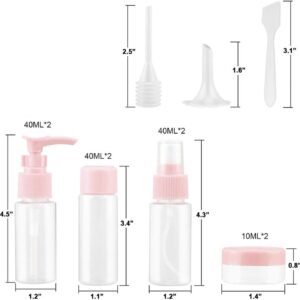 Vitog Travel Bottles Kit, TSA Approved Leak Proof Portable Toiletry Containers Set, Clear PET Flight Size Cosmetic Containers for Lotion, Shampoo, Cream, Soap, Set of 11