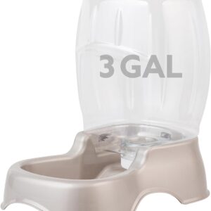 Petmate Pet Cafe Cat and Dog Water Dispenser - Water Bowl for Cats and Dogs, USA Made, 3 GAL, Pearl Tan