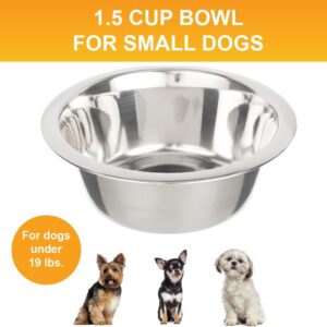 Neater Pet Brands 1.5 Cup (12 oz.) Stainless Steel Dog Bowls, 1 Single Neater Feeder Replacement Bowl (Cat/Small Models), Dog Food Bowl or Water Bowls, Dishwasher Safe Metal Dish for Cats & Small Dogs