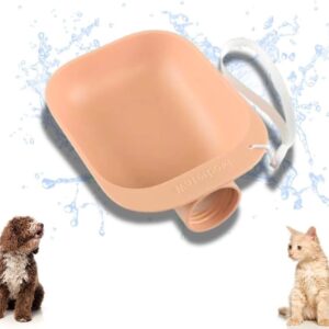 Water Bottle Attachment for Dogs and Cats | Travel Friendly | Leak-Proof | Portable | Detachable | Dishwasher-Safe | Pet-Safe | Easy-Clean (Peach, Standard)
