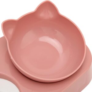 Fydun Pet Water Food Bowls Raised Detachable Automatic Water Feeder Food Dish Set for Small Medium Cat Dog Pink for Families (Pink)