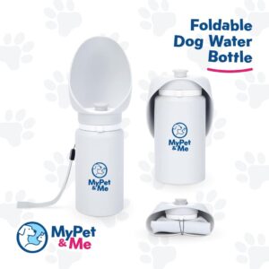 My Pet & Me Foldable Dog Water Bottle – 550ml/18.5oz – Leakproof Travel Bottle for Dogs with Foldable Drinking Bowl – Compact, Lightweight & Durable Hydration Solution for Dogs On-The-Go