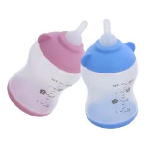Kisangel 2pcs Pet Nursing Bottles for Puppies Kittens Soft Silicone Feeding Bottles Design Pet Supplies for Travel