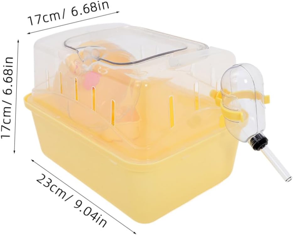Garneck Outdoor Hamster Cage with Water Feeder Compact Plastic Carrier for Pets for Travel and Camping Suitable for Hamsters Gerbils and More - Image 2
