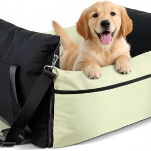 Dog Car Seat Booster for Small Dogs – Harness-Compatible Pet Travel Accessory, Portable Travel Bed & Carrier Bag, Easy Install, Machine Washable Dog Bed