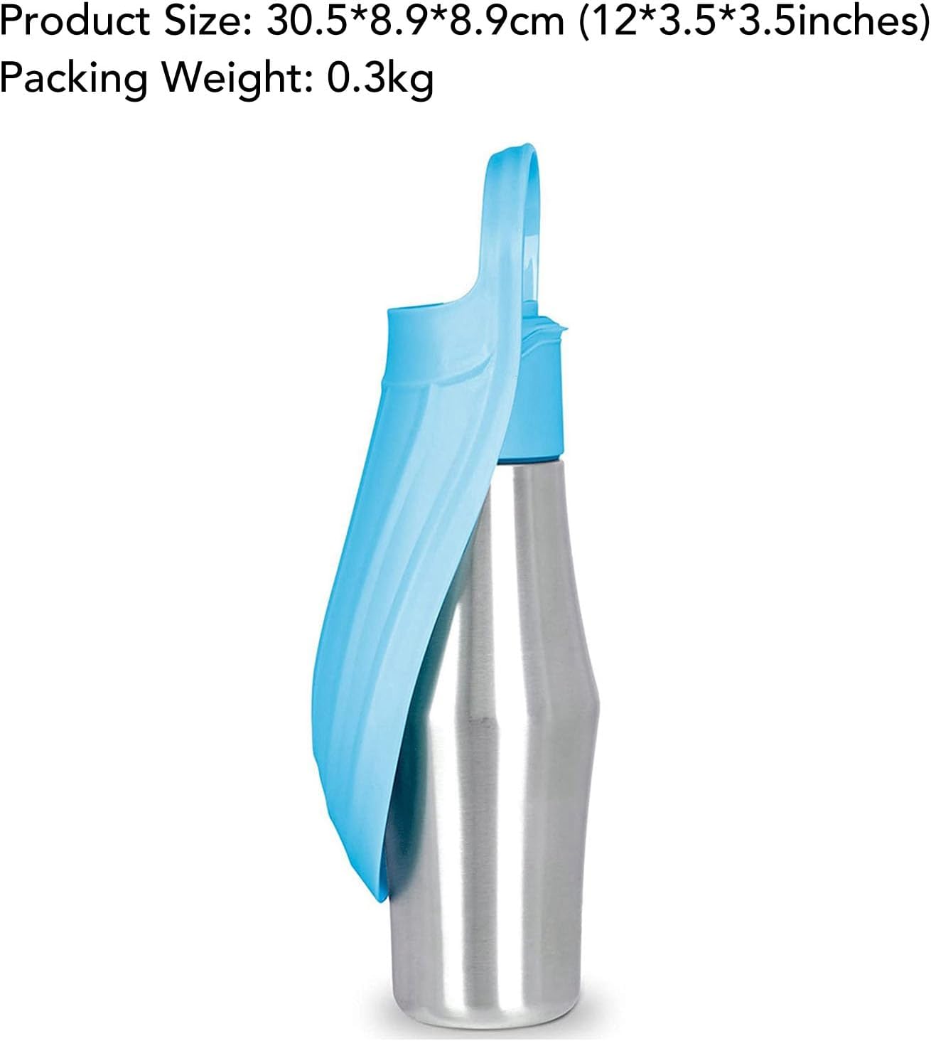 Portable Dog Water Bottle with Dispenser, 750ml Stainless Steel Travel Cup and Collapsible Water Bowl for Outdoor Activities, Walking,Hiking, Road Trips (Light Blue) - Image 7