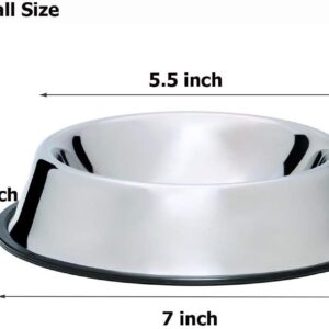 Mlife Stainless Steel Dog Bowl with Rubber Base for Small/Medium/Large Dogs, Pets Feeder Bowl and Water Bowl Perfect Choice (Set of 2)