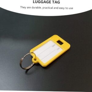 Artibetter 50Pcs Colorful Key Tag Labels Rings Sturdy Key ID Label Set for Organizing Luggage and PET Tags for Home and Office Use Random Color