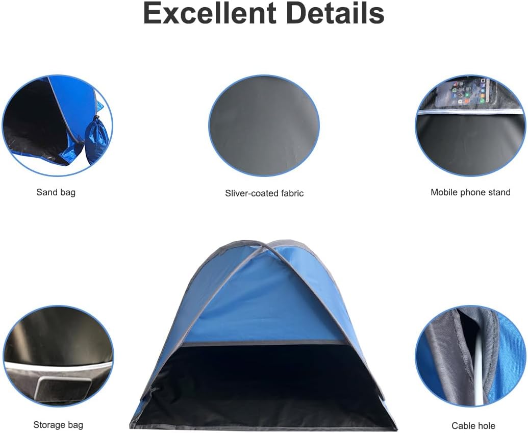 Fixable Small Pop Up Beach Tent Included Two Sand Bags,Mini Head Beach Tent Sun Shelter,Instant Dog Beach Shade for Puppy or Other Small Pets - Image 6
