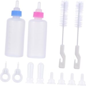 MERRYHAPY 12pcs Bottle Set Kitten Puppy Nursing Feeder Material Safe Soft for Pets Portable Feeding Kit