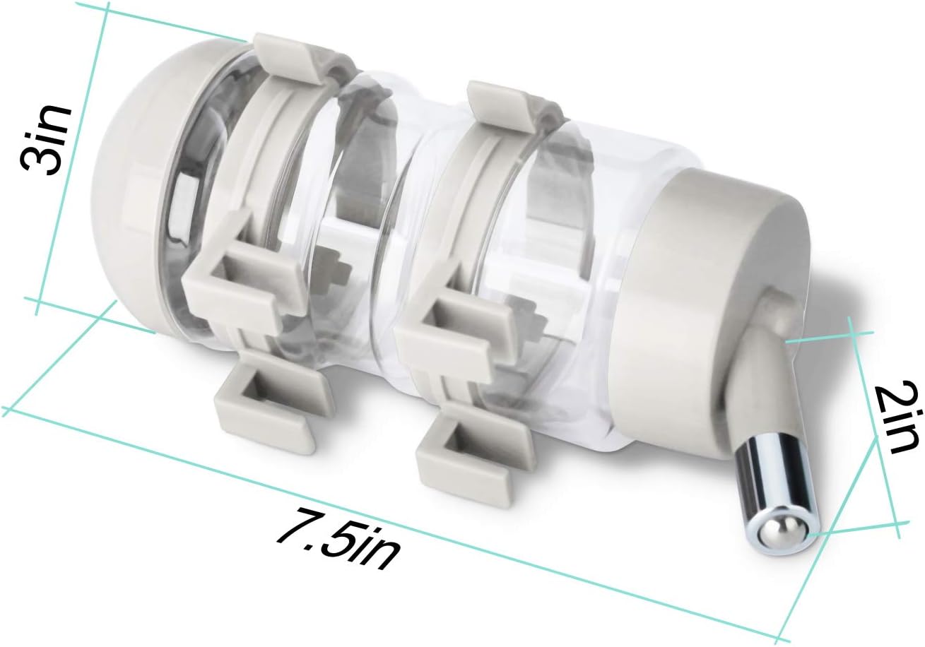 No Drip Dog Kennel Water Bottle Dispenser for Crate, 400ml Dripless Pet Drinking Fountains Kettle with Automatically Feeding Water (White) - Image 3