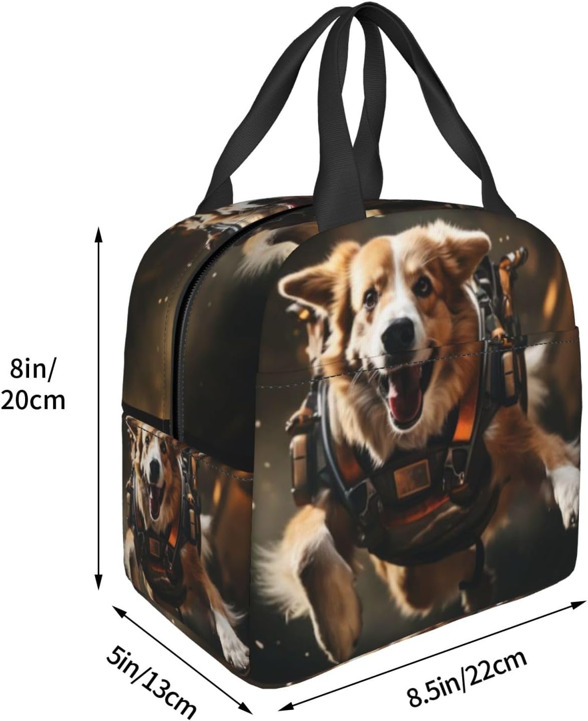 Portable Lunch Bag Insulated Dog Futuristic Gear Space Lunch Box Reusable Tote Bag Unisex for Work, Travel, Picnic, Office, Camping, Hiking, Picnic, Beach - Image 5