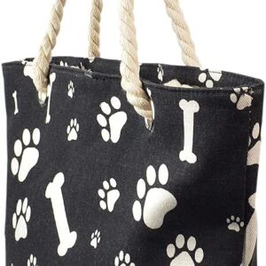 Premium Dog Cat Puppy Kitty Animal Paws Print Canvas Tote Shoulder Bag Handbag