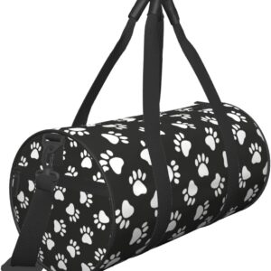 Cute Dog Animal Paws Sports Gym Bag Travel Duffel Bag Shoes Compartment For Men Women Foldable Lightweight Yoga Gym Sports Bag